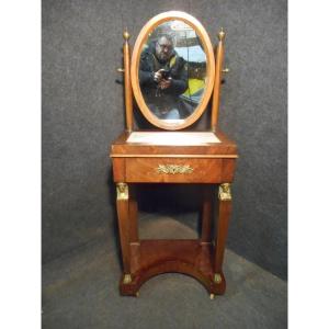 Small Dressing Table Back Egypt Period In Mahogany And Gilt Bronze