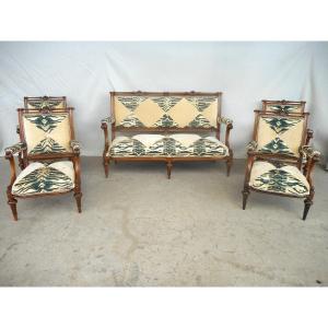 Napoleon III Walnut Living Room Set
