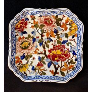  Square Bowl Faience Gien XXe