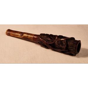 Carved Wooden Cigarette Holder 
