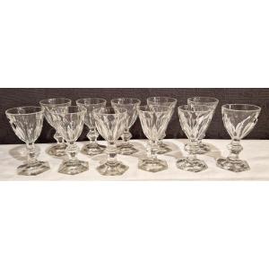 11 Baccarat Harcourt Crystal Glasses