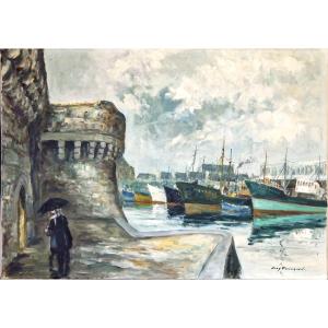 Port Of Concarneau By Guy Pennamen (1932-2022)