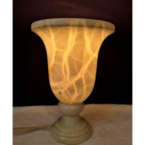 Art Deco Alabaster Tulip Lamp