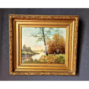 Landscape Painting By Lolet 20th Century