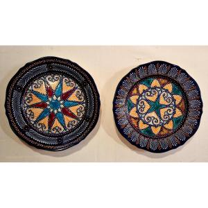 Pair Of Hb Quimper Plates 