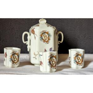 Haviland Limoges Set Of Sugar Bowl And 3 Cups