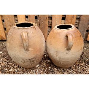 Pair Of Stoneware Jars