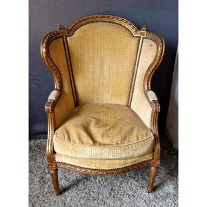 Louis XVI Style Gilded Wood Bergère
