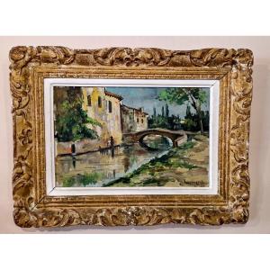 Banks Of The Villiers-sur-morin River By Robert Lavoine Lp (1916-1999)