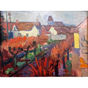 View Of The Village Of Rosay-en-brie By Philippe Marie Picard (1915-1997)