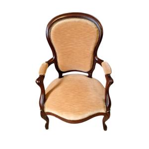 Napoleon III Mahogany Armchair