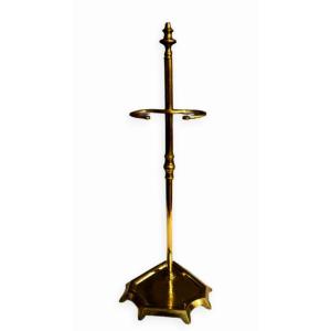 19th Century Brass Fireplace Set