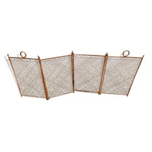 Late 19th Century 4-leaf Gilded Metal Fire Screen