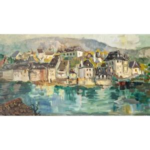 Village Of Argentat-sur-dordogne By Jean Gerard Carrère (1922-2015)