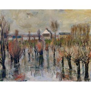 Landscape Of Anjou By Georges Vaslin, Dated 1966