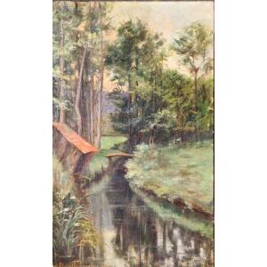 Wash House Near The Woods By Niles Langlois, Dated 1907