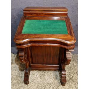 English Davenport Travel Desk, 20th Century, Made Of Mahogany.