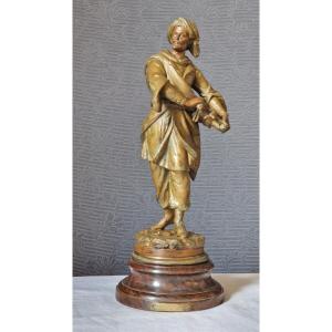Spelter Sculpture "the Persian" By Théodore Doriot (1829-1937)