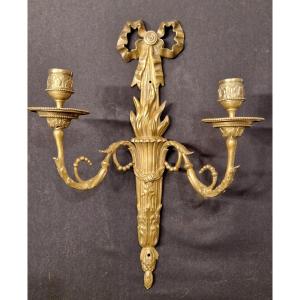 Louis XVI Style Gilt Bronze Wall Sconce.