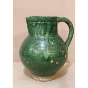 Green Glazed Terracotta Pitcher.