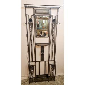 Hammered Wrought Iron Locker - Art Deco - Schneider Glassworks