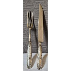 19th Century Silver Carving Set