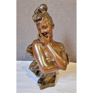 Art Nouveau Bust - Bronze - George Van Sraeten (1856-1941)