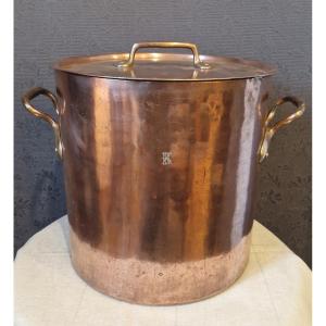 Copper Casserole Dish - Marked "k" And Hallmarked "legry Rue Miromesnil"