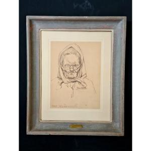 Portrait Of Maria Iglesias Apparicio By Pierre Valade (1909-1971).