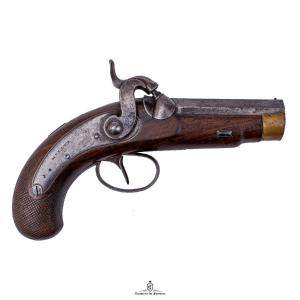 Small Percussion Pistol Signed 'muller In Bern' In Cal. 52