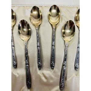 Saglier 12 Moka Spoons Russian Style