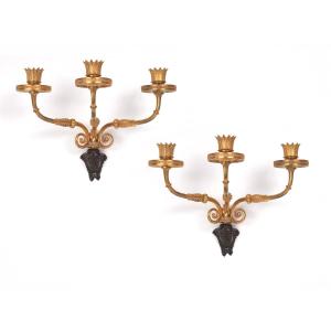 A Pair Of Wall Sconces, Empire Period, Northern Europe Circa 1815