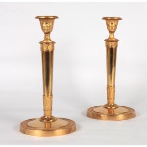 Pair Of Candlesticks, Paris Circa 1795, Attributed To Thomire Duterme And Co.