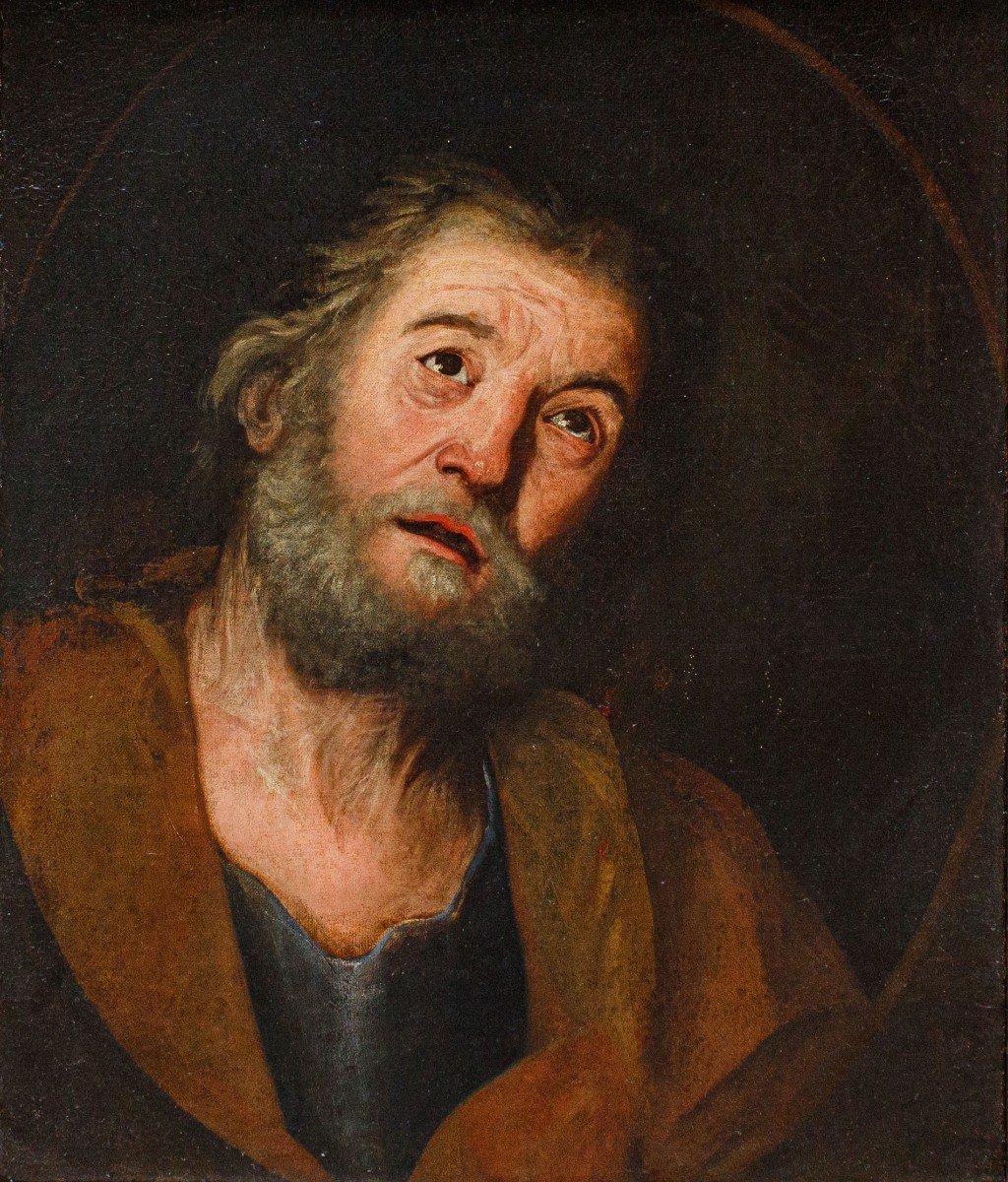 Francesco Fracanzano (1612 - 1656), Volto di Santo-photo-2