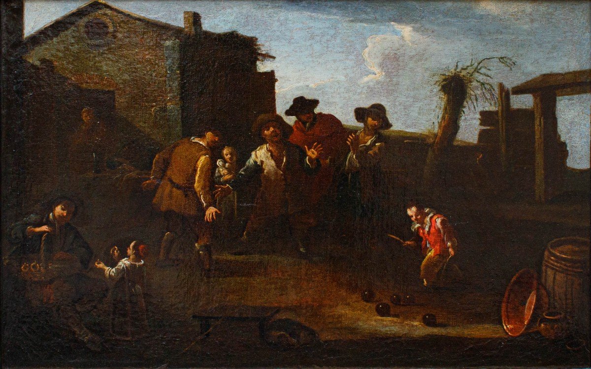 Domenico Olivero ( 1679 – 1755),  Giocatori di  bocce-photo-2