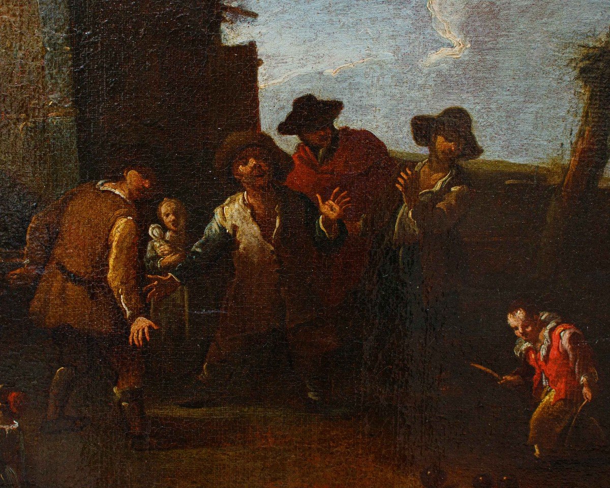 Domenico Olivero ( 1679 – 1755),  Giocatori di  bocce-photo-3