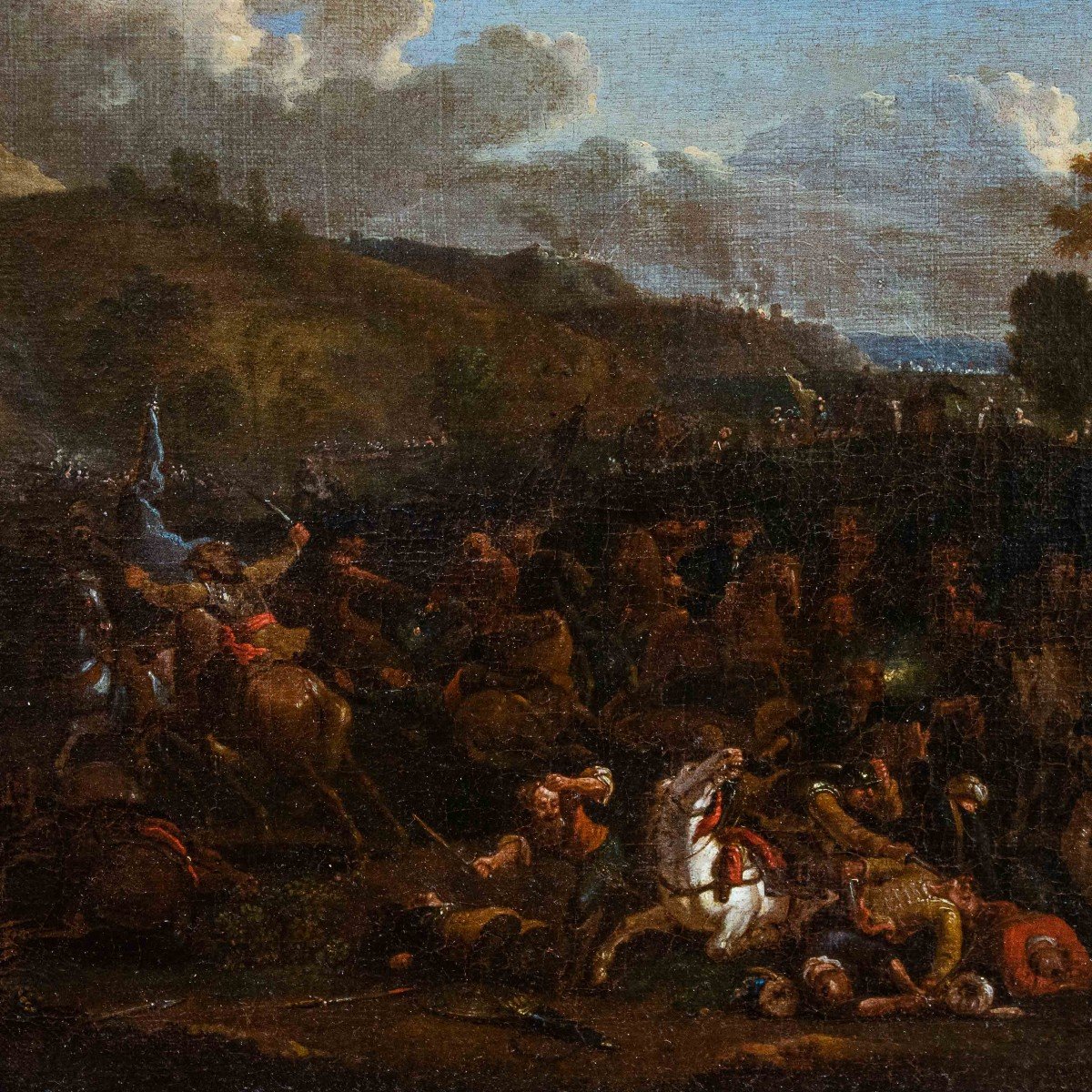 Attr. a Karel Breydel, detto il Cavaliere di Anversa (1678 - 1733), Battaglia con cavalieri -photo-2