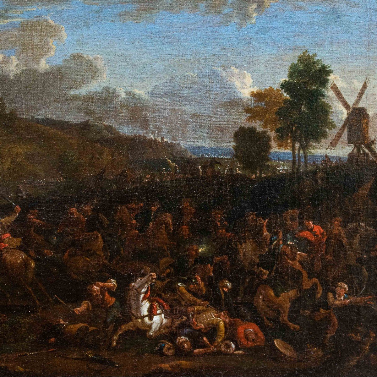 Attr. a Karel Breydel, detto il Cavaliere di Anversa (1678 - 1733), Battaglia con cavalieri -photo-2