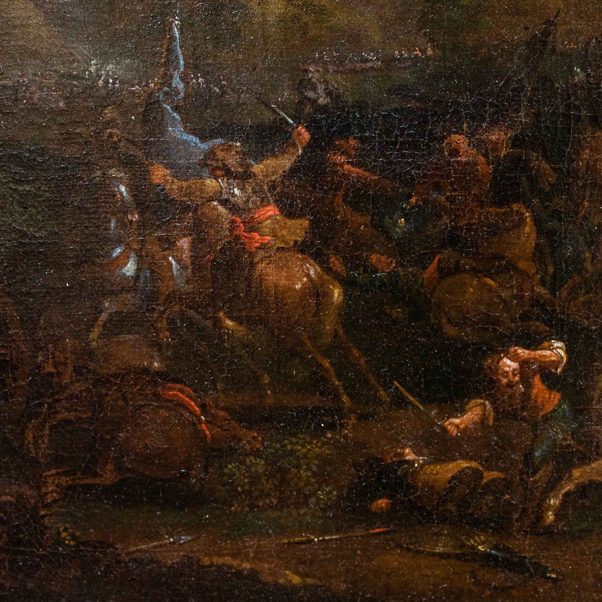 Attr. a Karel Breydel, detto il Cavaliere di Anversa (1678 - 1733), Battaglia con cavalieri -photo-3