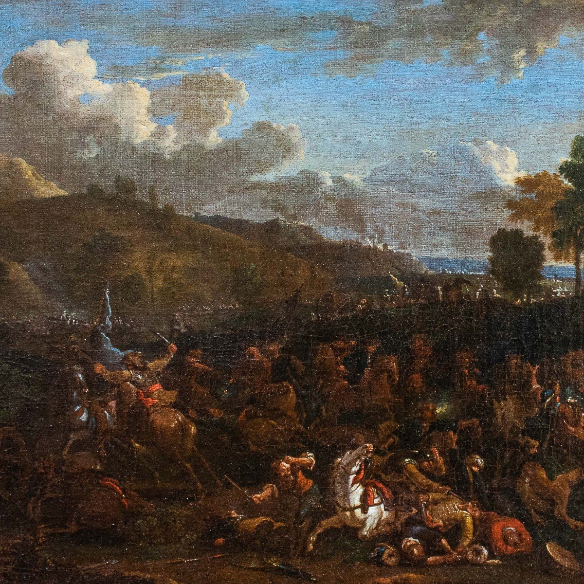 Attr. a Karel Breydel, detto il Cavaliere di Anversa (1678 - 1733), Battaglia con cavalieri -photo-4