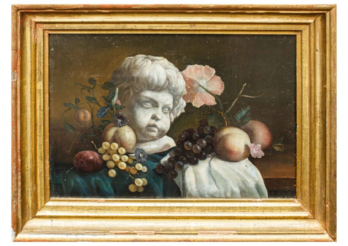 XVII Secolo, Natura Morta con uva e putto