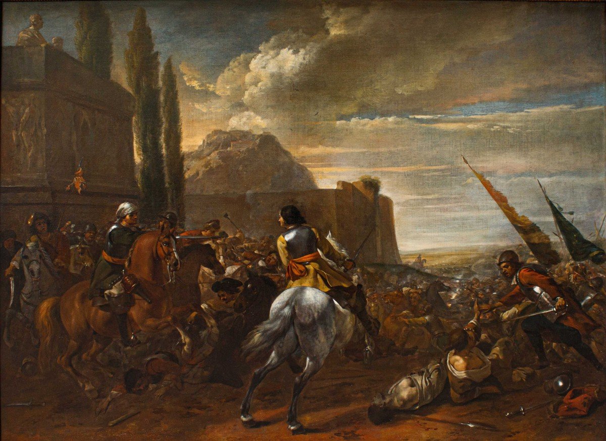 Pittore fiammingo del XVII secolo, Battaglia di Poltava, 1709-photo-2