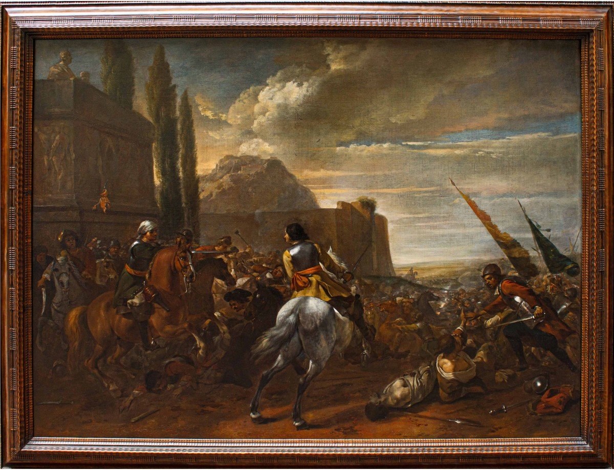 Pittore fiammingo del XVII secolo, Battaglia di Poltava, 1709