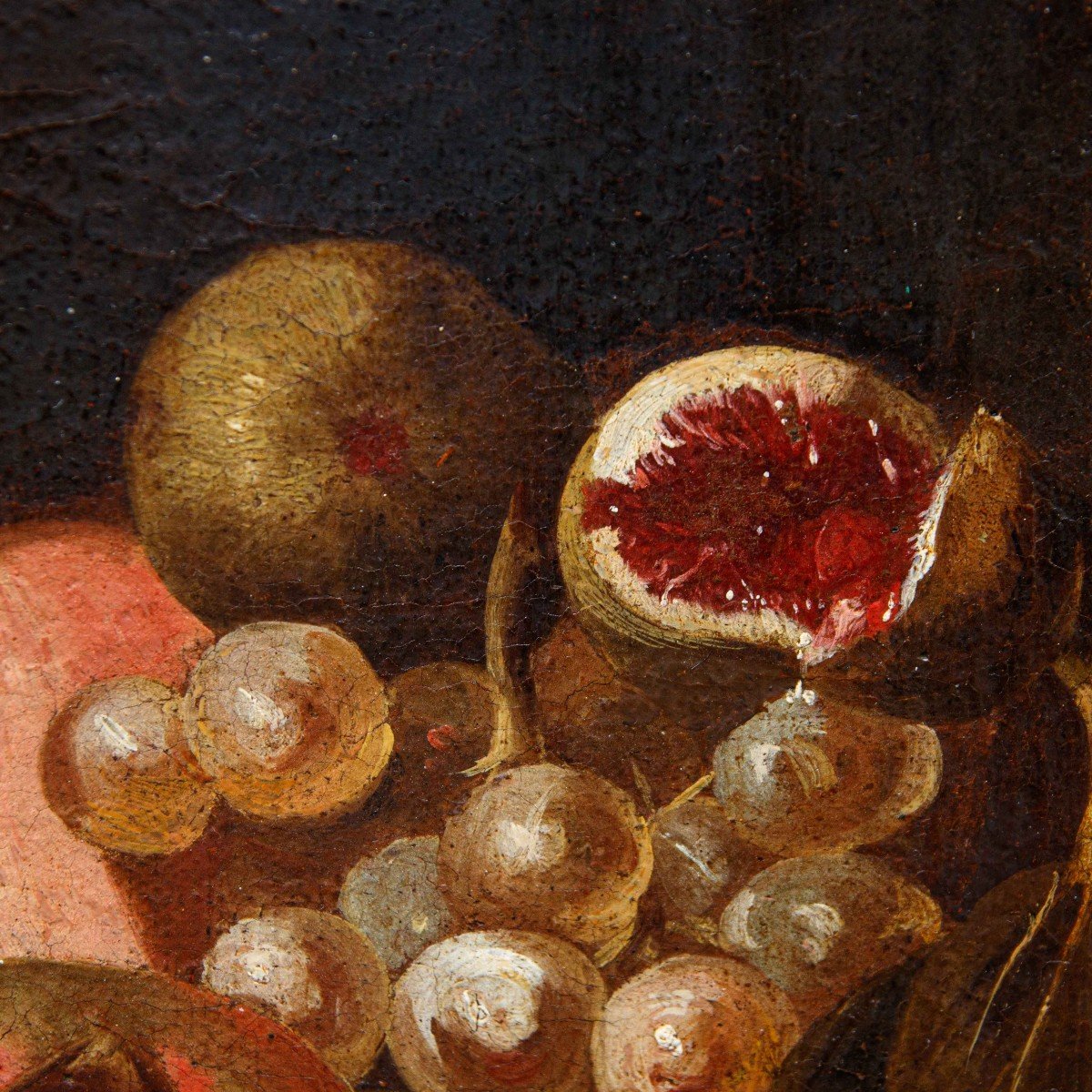 XVII secolo, Natura Morta con uva mele e melograno-photo-5
