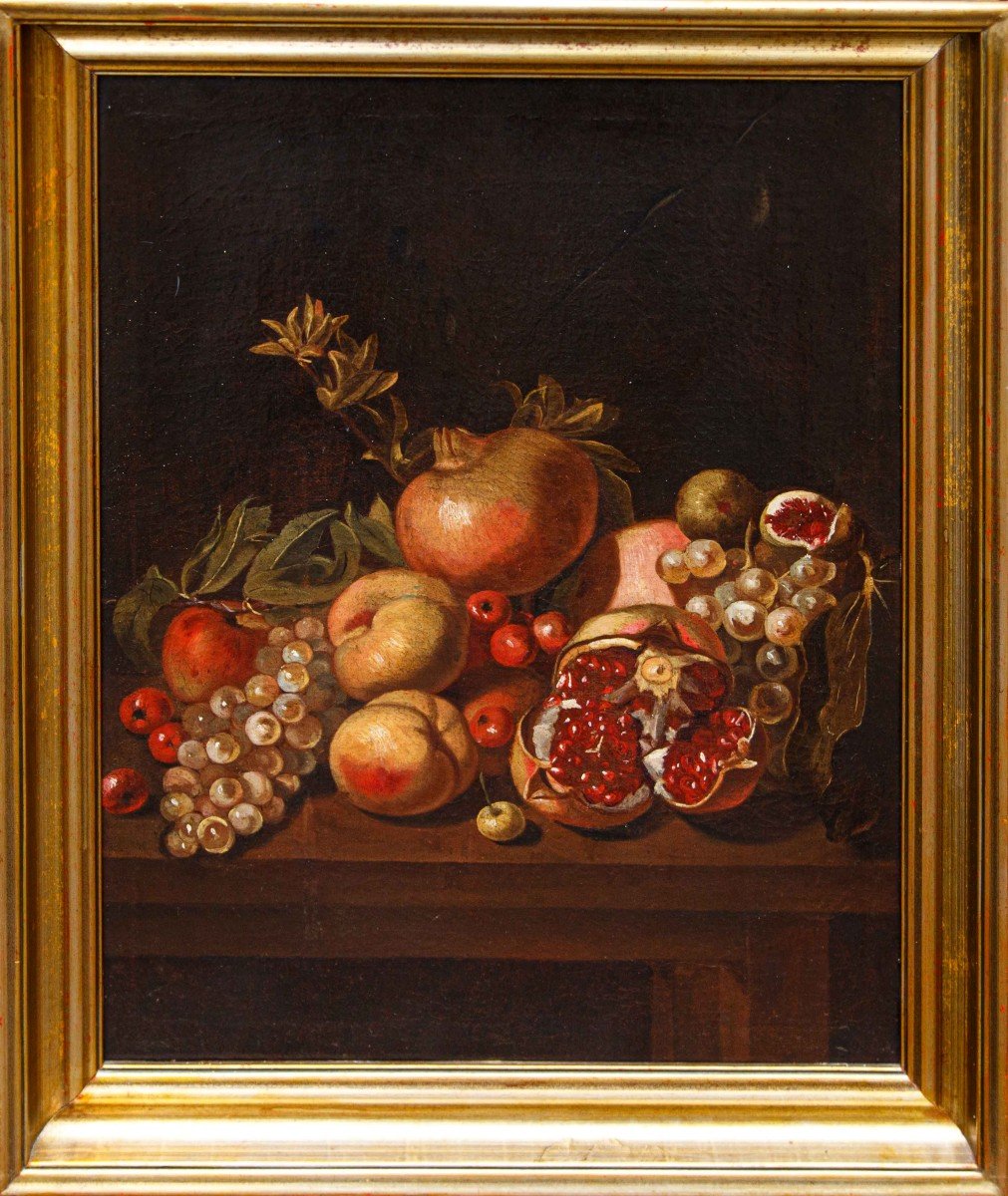 XVII secolo, Natura Morta con uva mele e melograno