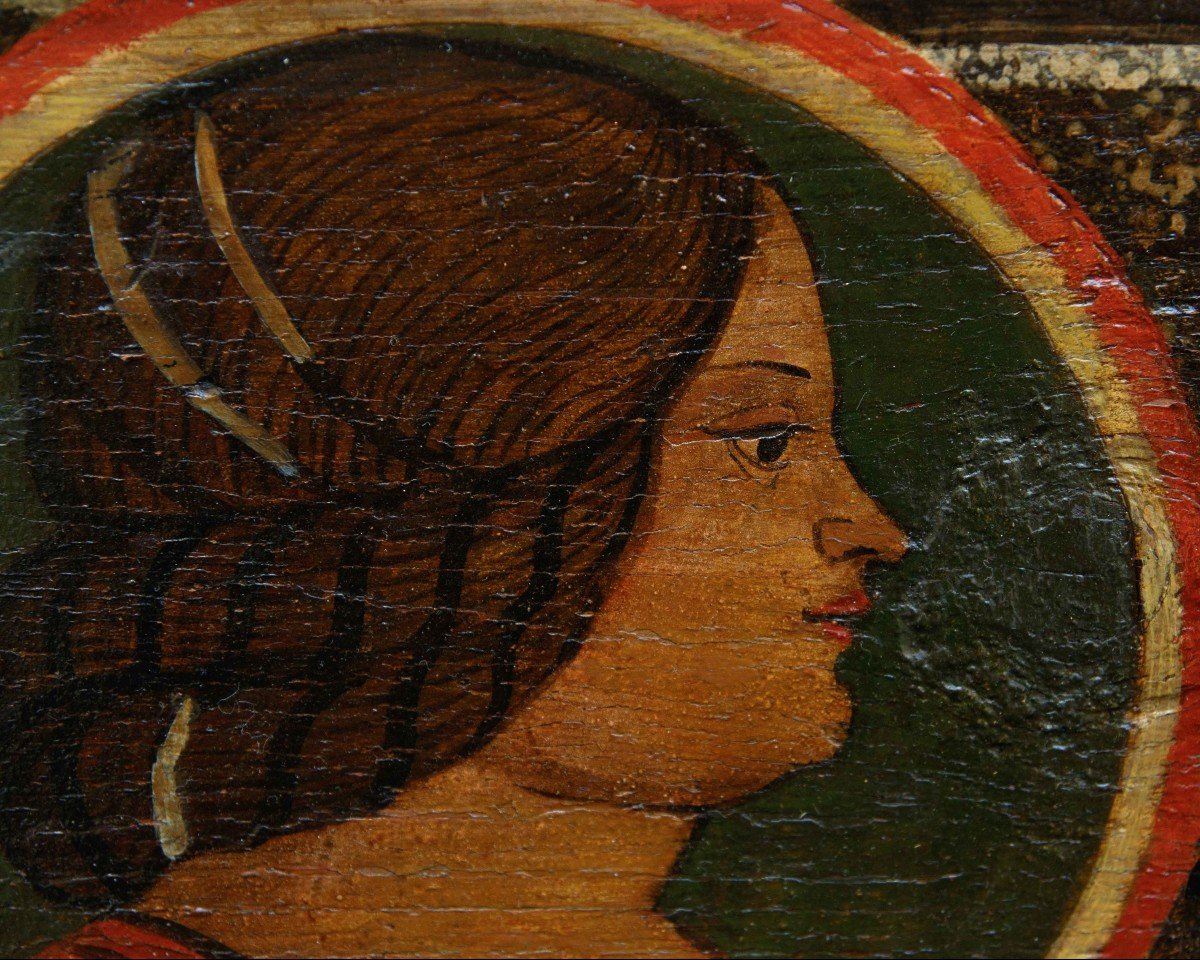 XV secolo, Scuola cremonese, Formella con profilo di dama-photo-2