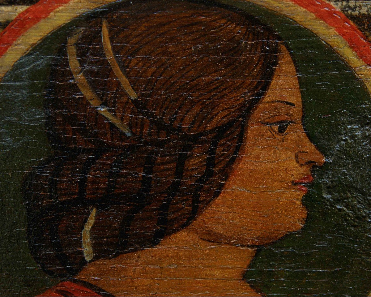 XV secolo, Scuola cremonese, Formella con profilo di dama-photo-1