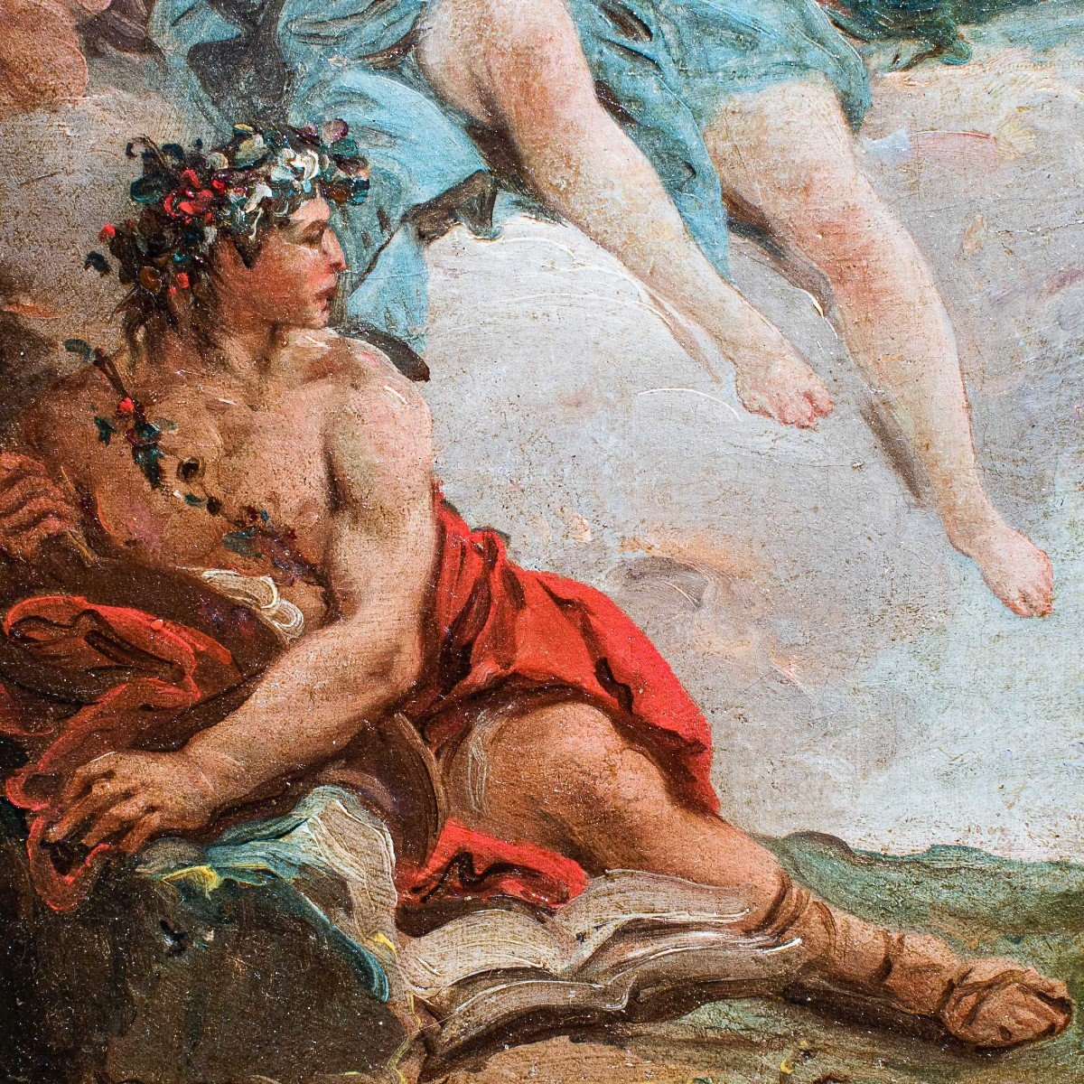 Scuola Veneziana del XVIII secolo, Scena Mitologica con Bacco e Giunone-photo-4