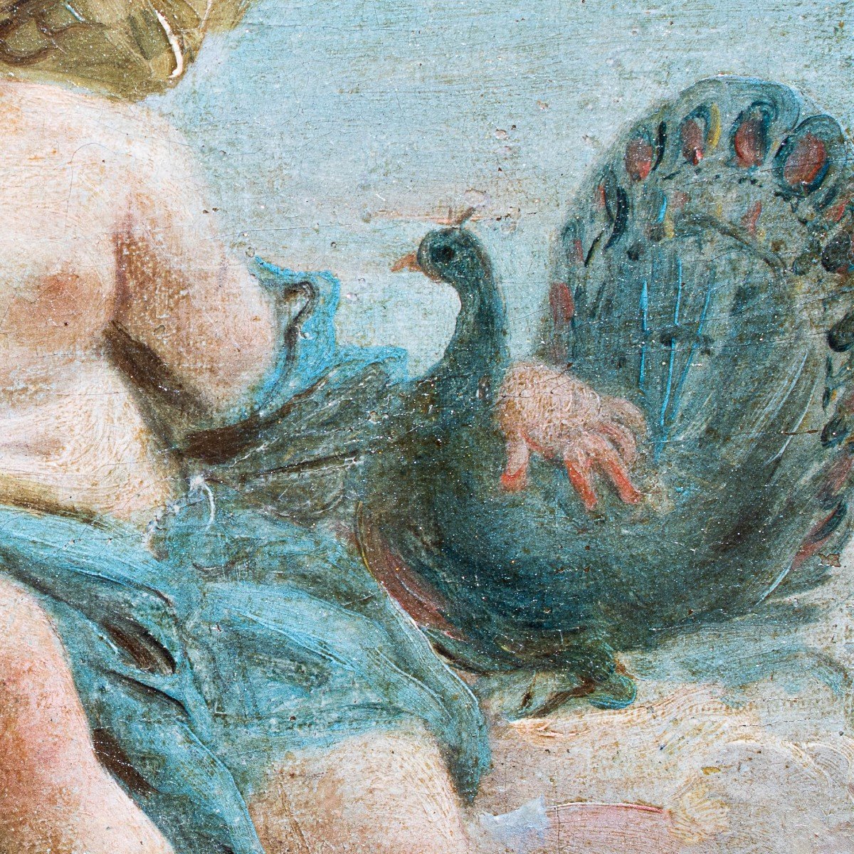 Scuola Veneziana del XVIII secolo, Scena Mitologica con Bacco e Giunone-photo-5