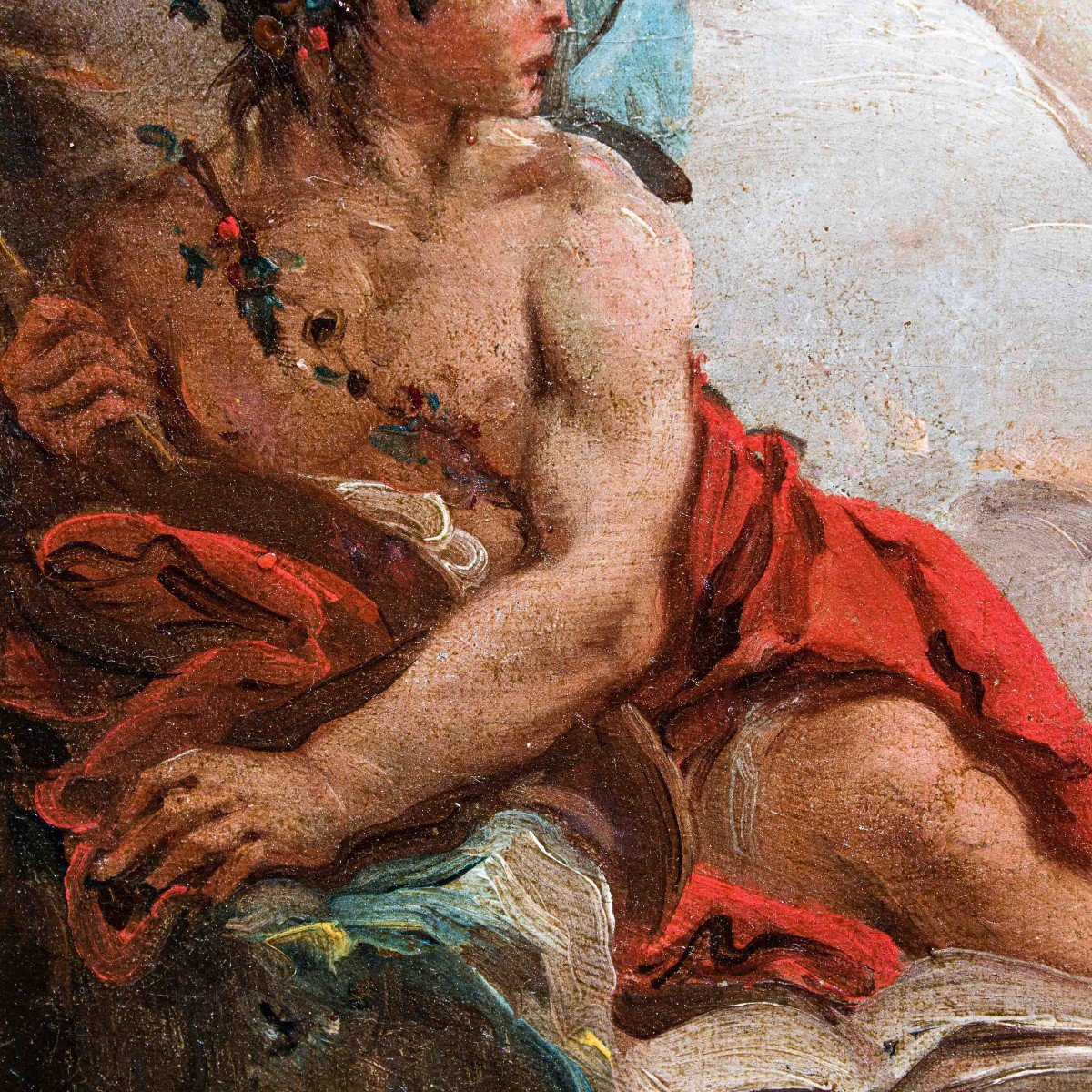 Scuola Veneziana del XVIII secolo, Scena Mitologica con Bacco e Giunone-photo-6